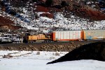 One unit wonder, UP 5481 (C45ACCTE or ES44AC) leads a westbound empty autorack at Castle Rock, Utah February 19, 2022 {Winter Echofest}